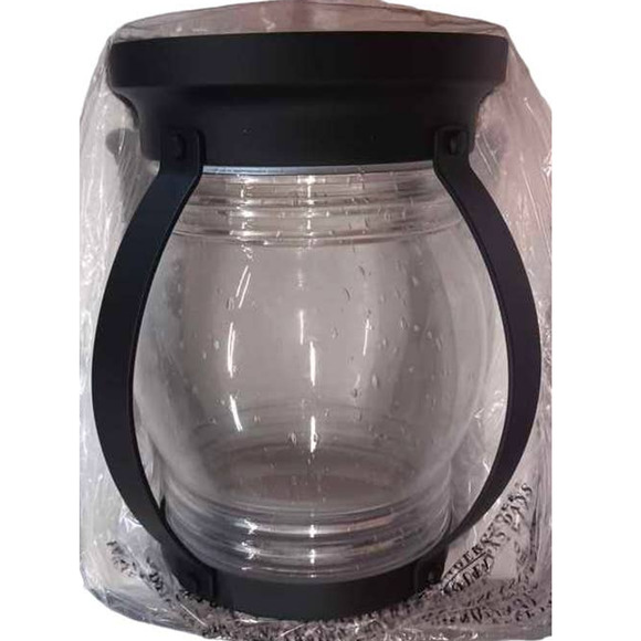 Matte Black Pendant Shade w/ Seeded Glass Shade 2.25 in. Fitter, 7.44"D,  8.05"H - Picture 2 of 4